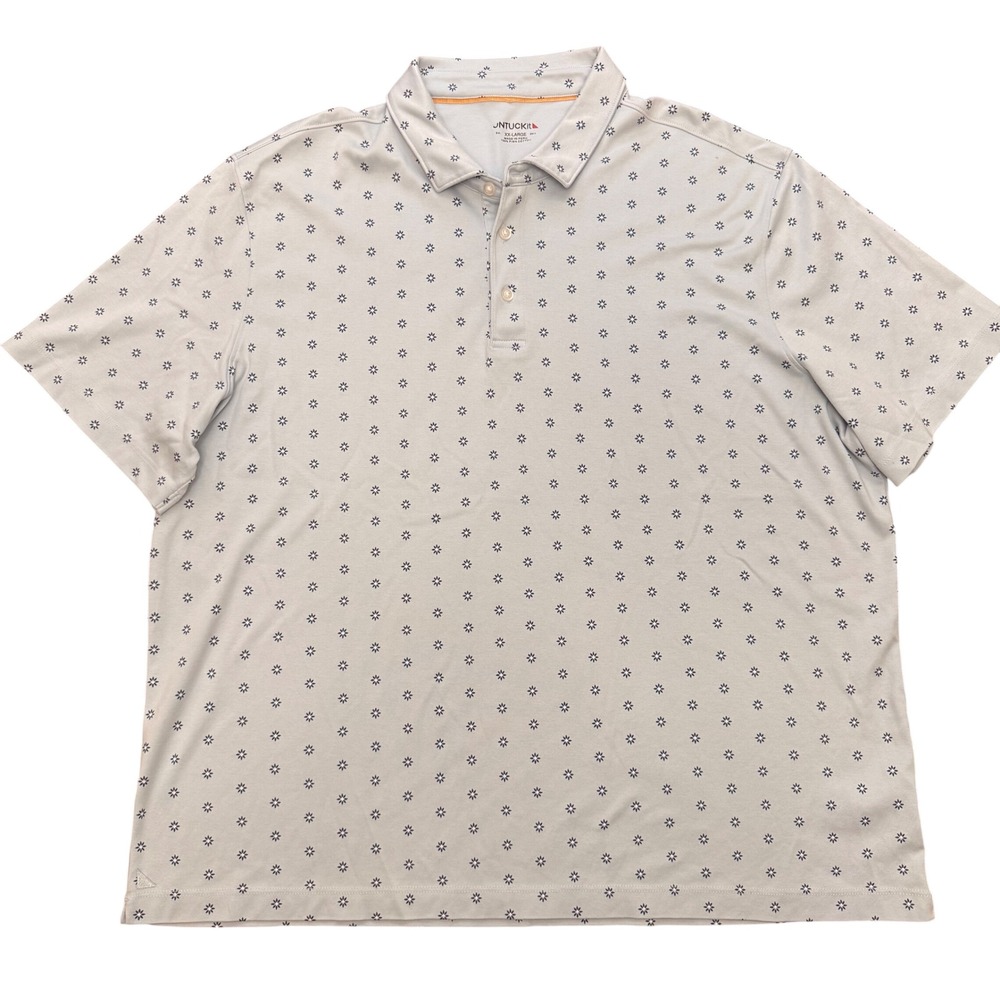 UNTUCKit Damian Polo Shirt XXL Blue Star‎ Print Pima Cotton Men's Golf